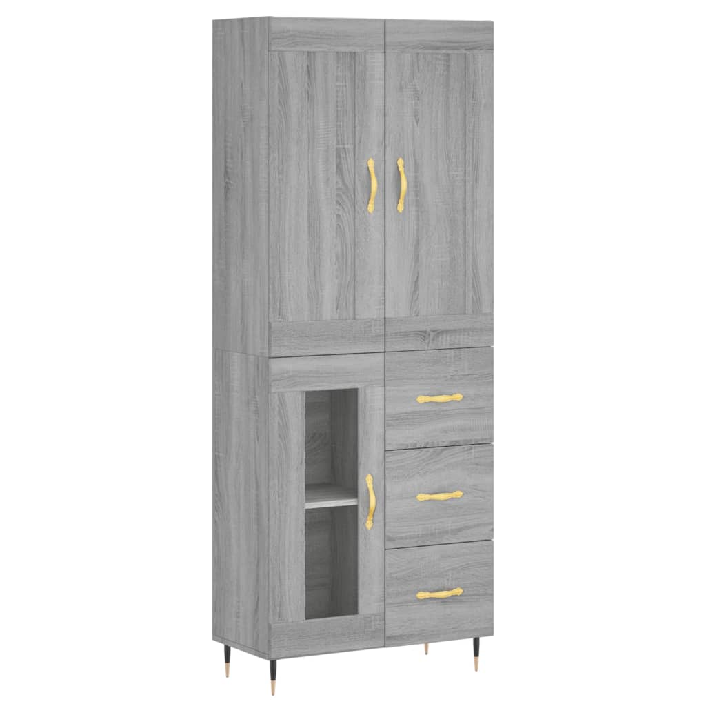 Armário alto - bufete - móvel de apoio 69,5x34x180 cm derivados de madeira sonoma cinza pt1142