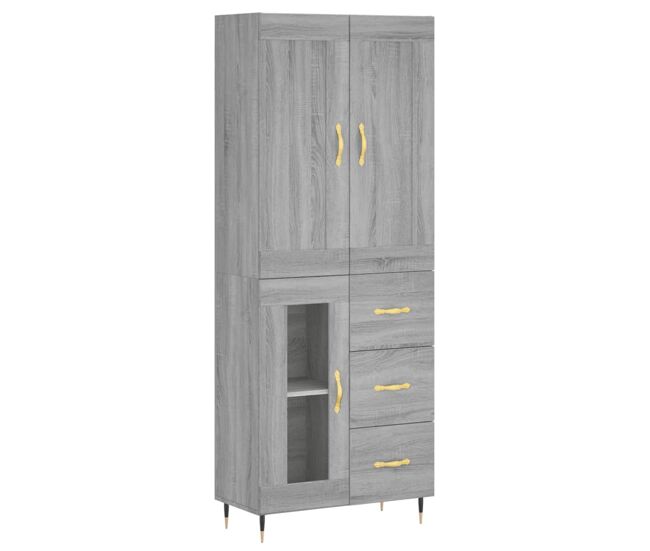 Armário alto - bufete - móvel de apoio 69,5x34x180 cm derivados de madeira sonoma cinza pt1142