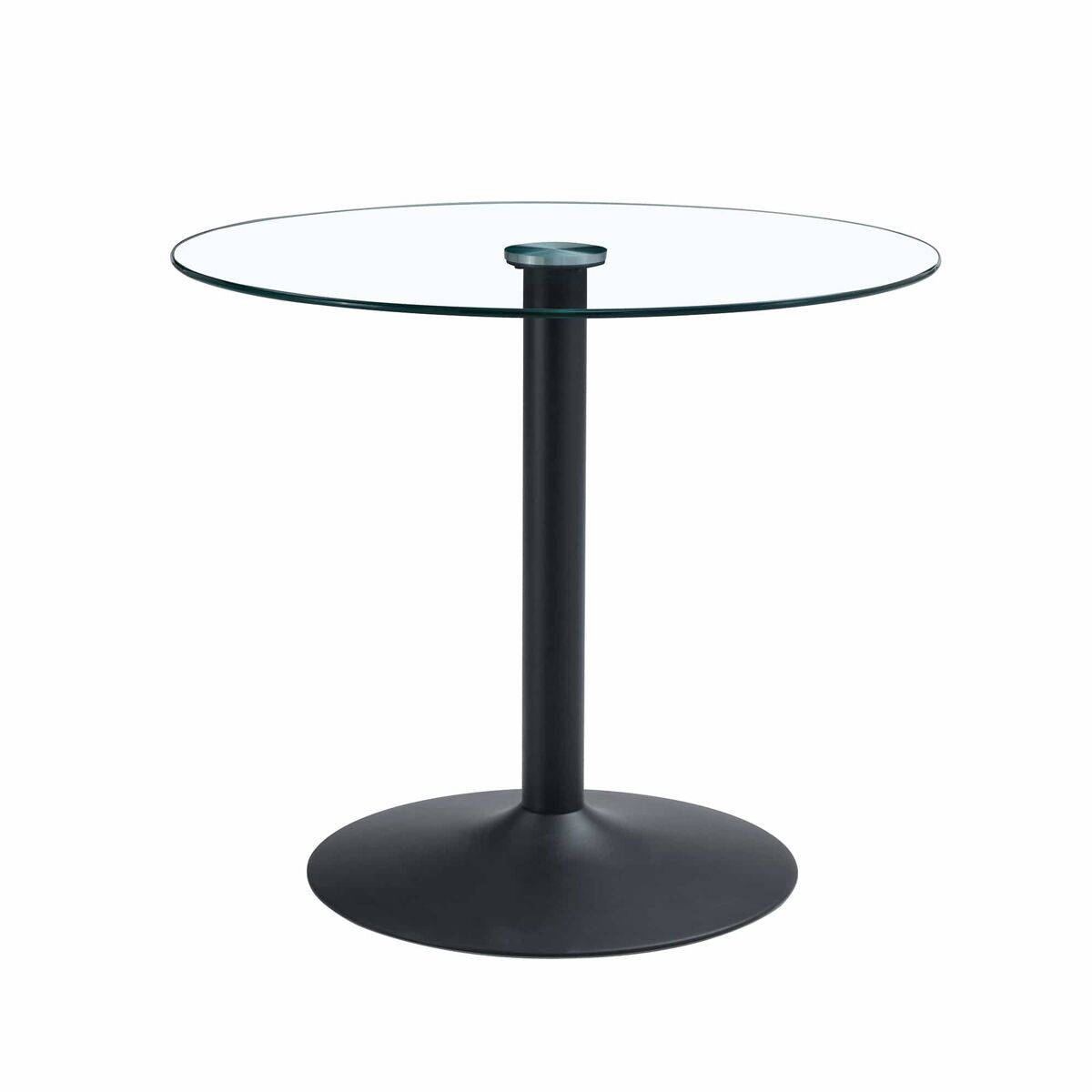 Mesa de varanda em vidro moderna e minimalista - 85 cm de diâmetro, 76 cm de altura - características de luxo - cor noire, transparente