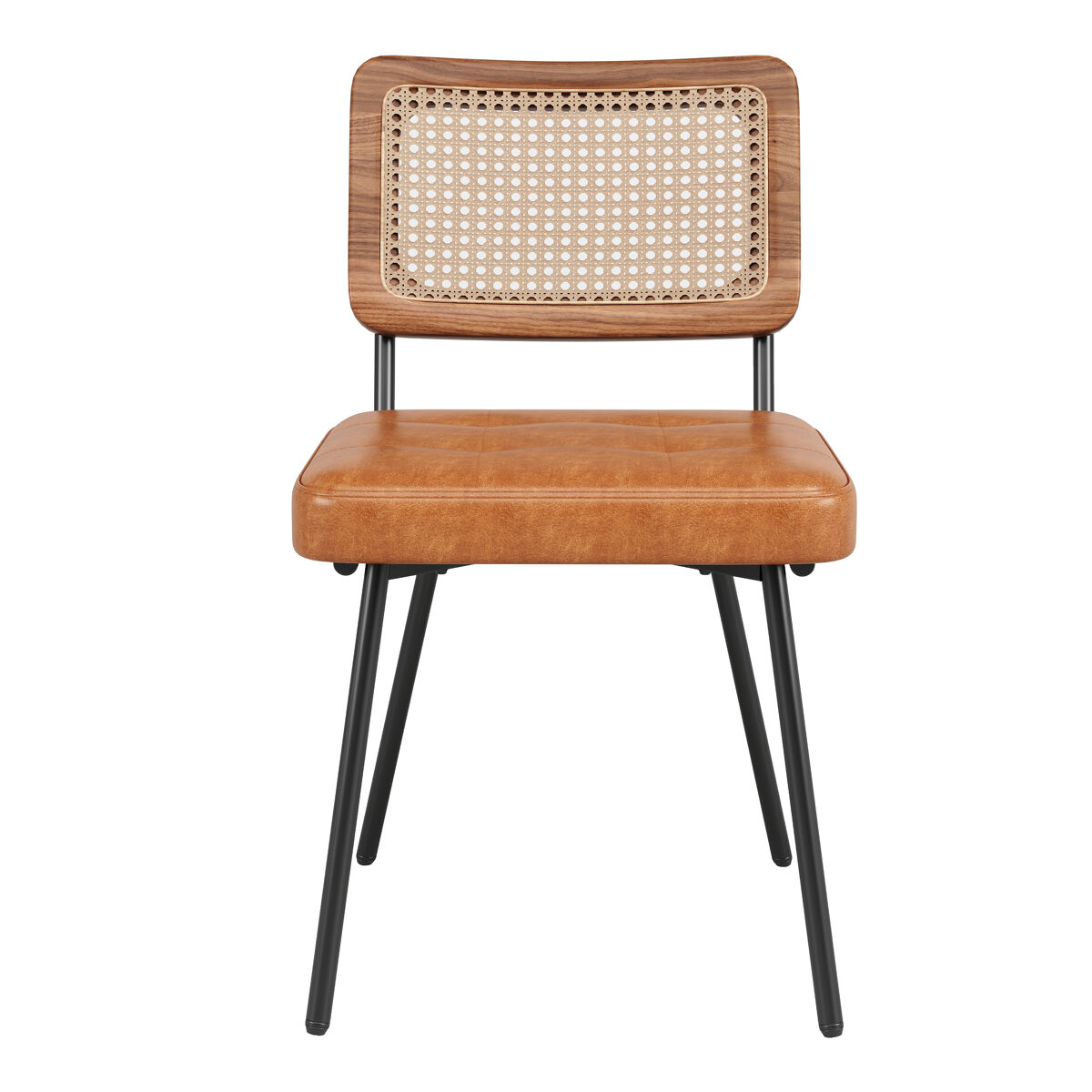Conjunto de 4 cadeiras de jantar - cadeira ergonómica de luxo - estilo retro - castanho