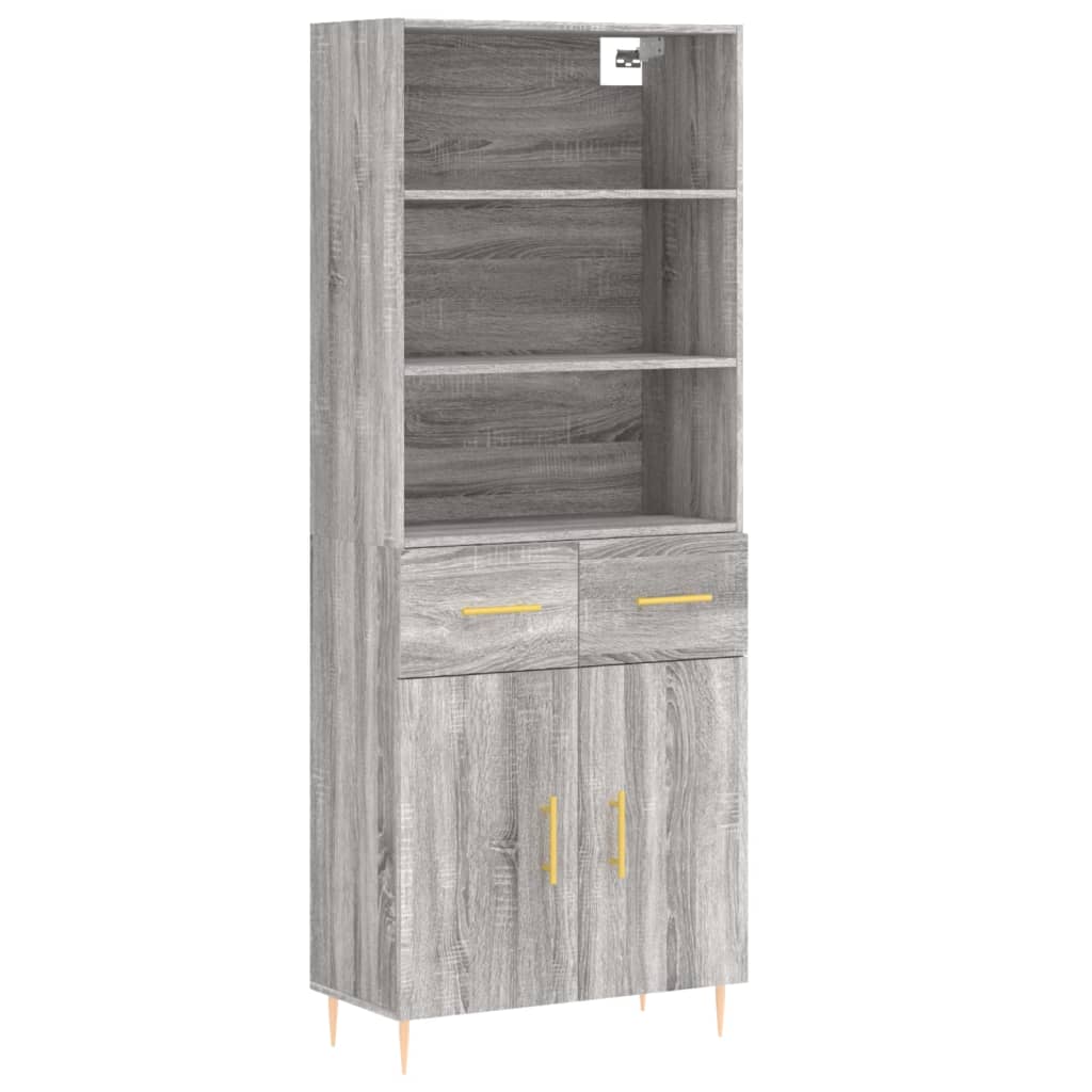 Armário alto - bufete - móvel de apoio 69,5x34x180 cm derivados de madeira sonoma cinza pt1145