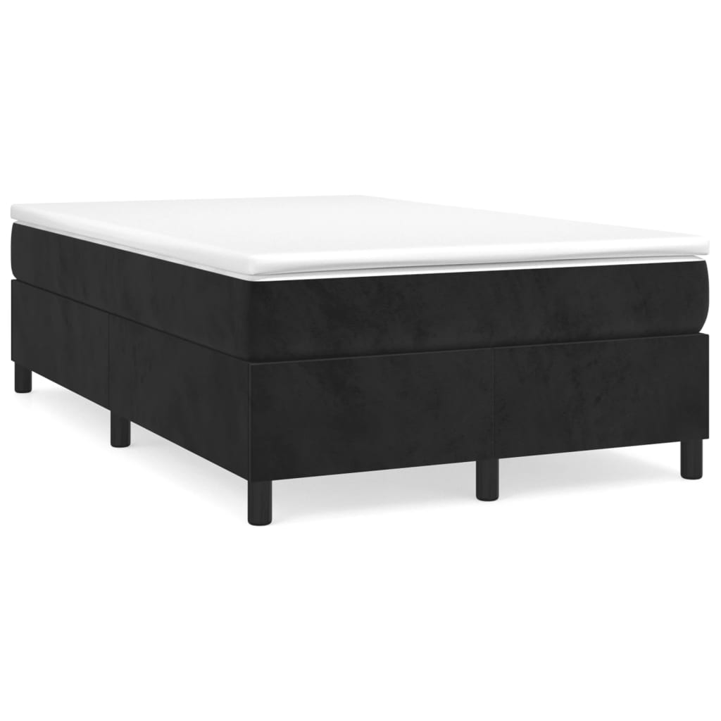 Estrutura de cama de casal moderno com molas 120x200 cm veludo preto
