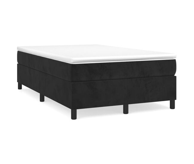 Estrutura de cama de casal moderno com molas 120x200 cm veludo preto