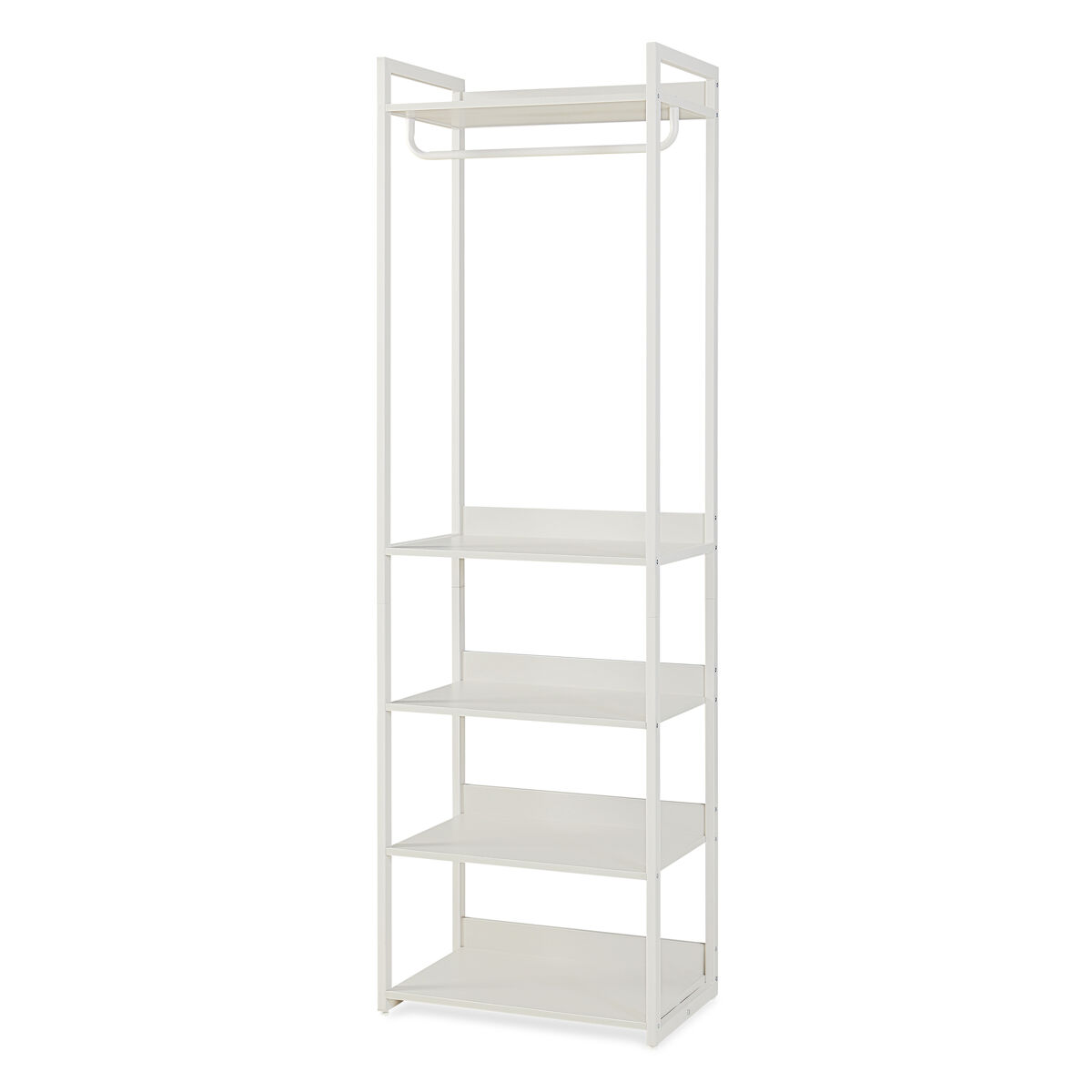 Bengaleiro de pé jässaatka 1 varão 5 prateleiras aço 200x61x40 cm cinzento [en.casa]