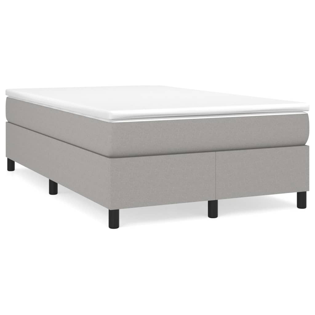 Estrutura de cama de casal moderno com molas 120x200 cm tecido cinzento-claro
