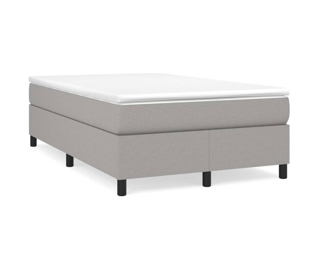 Estrutura de cama de casal moderno com molas 120x200 cm tecido cinzento-claro