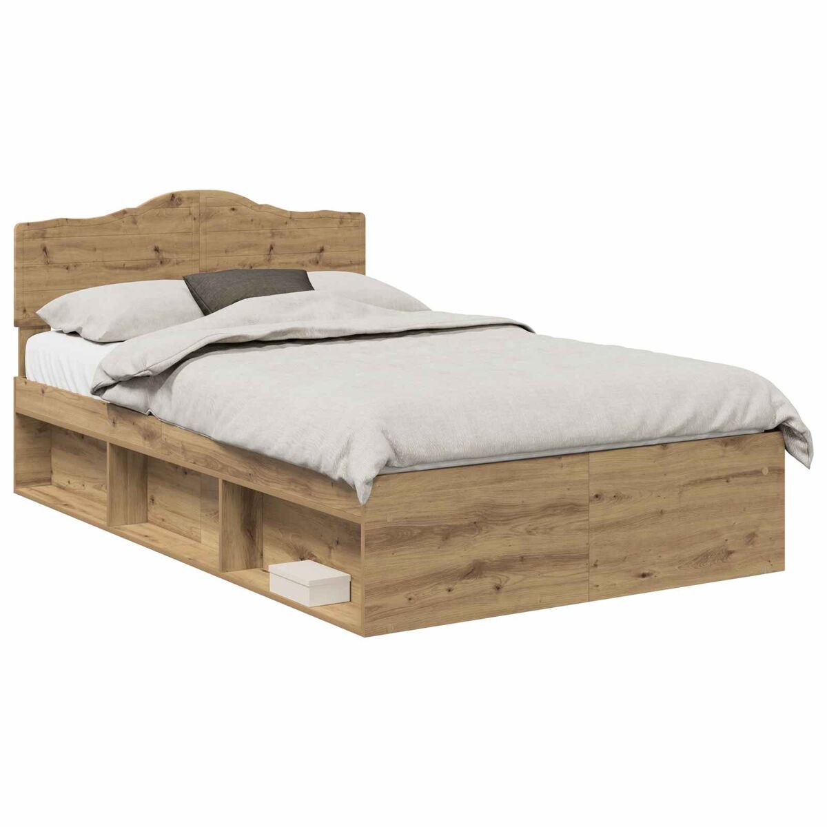 Estrutura de cama de casal moderno com cabeceira - carvalho artesanal 120 x 190 cm