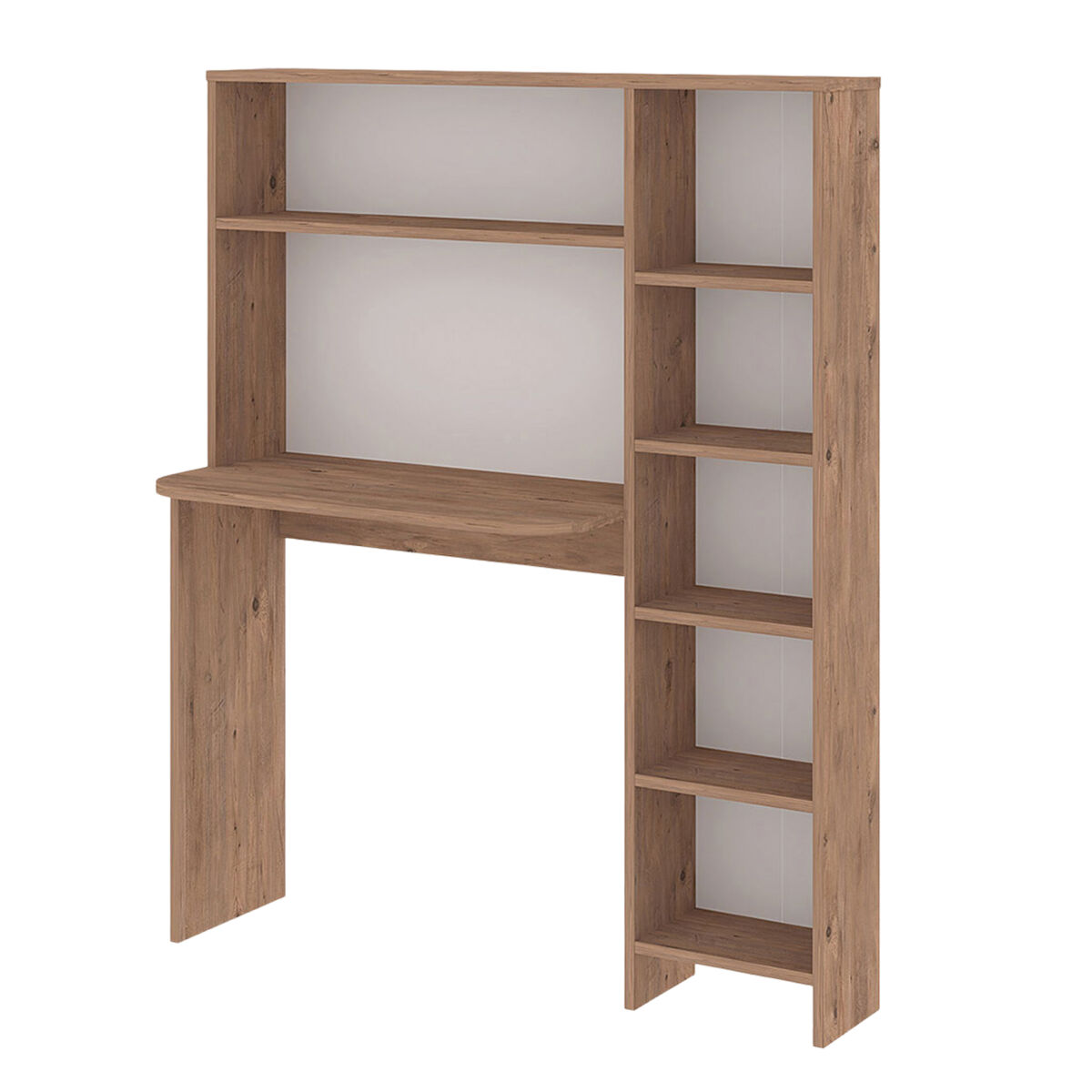 Secretária com prateleira onega 143x114x40 cm - cores madeira [en.casa]