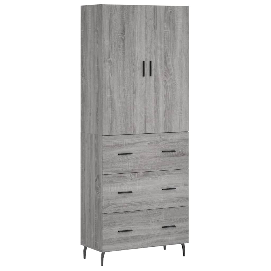 Armário alto - bufete - móvel de apoio 69,5x34x180 cm derivados de madeira sonoma cinza pt1086