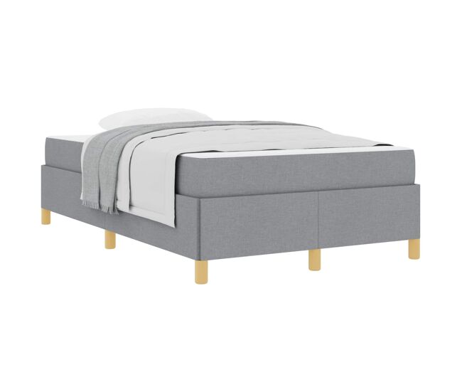 Estrutura de cama de casal simple - cinzento-claro 120 x 200 cm tecido