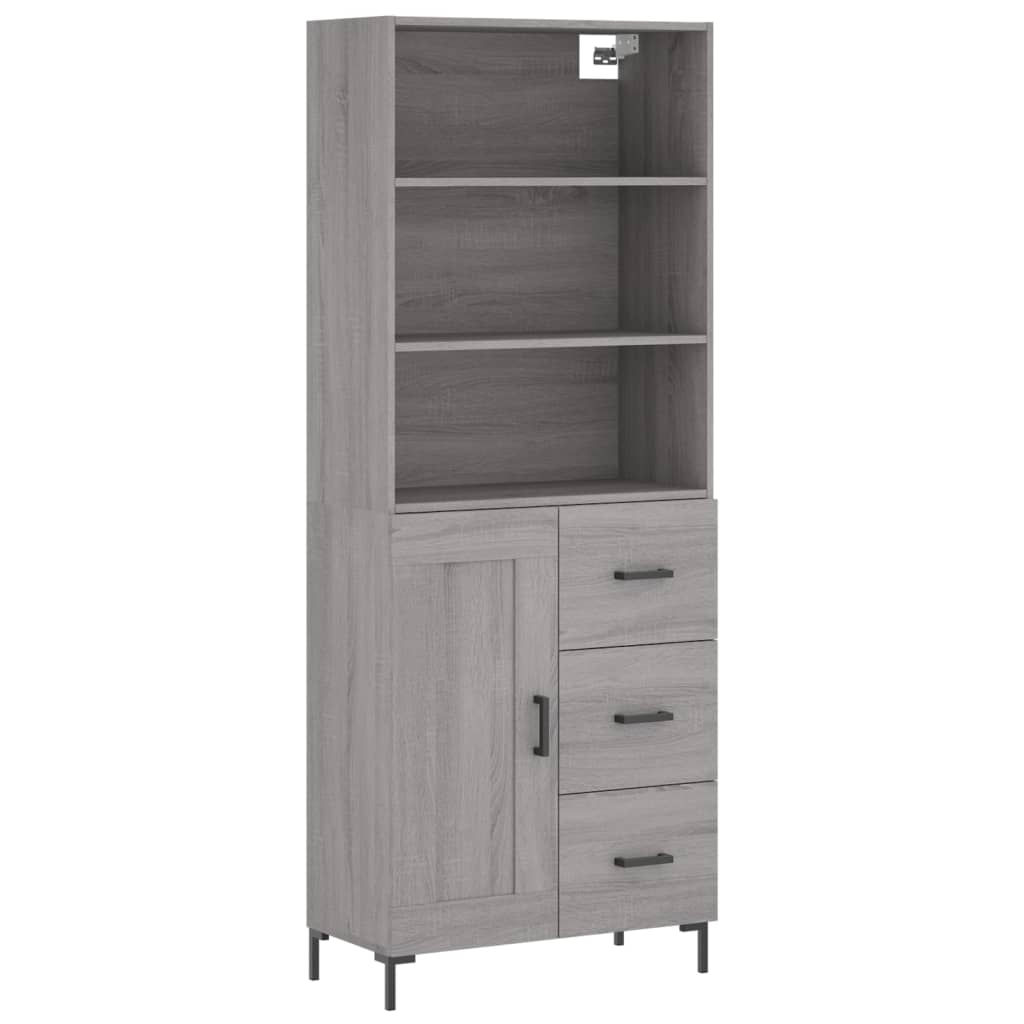 Armário alto - bufete - móvel de apoio 69,5x34x180 cm derivados de madeira sonoma cinza pt1075
