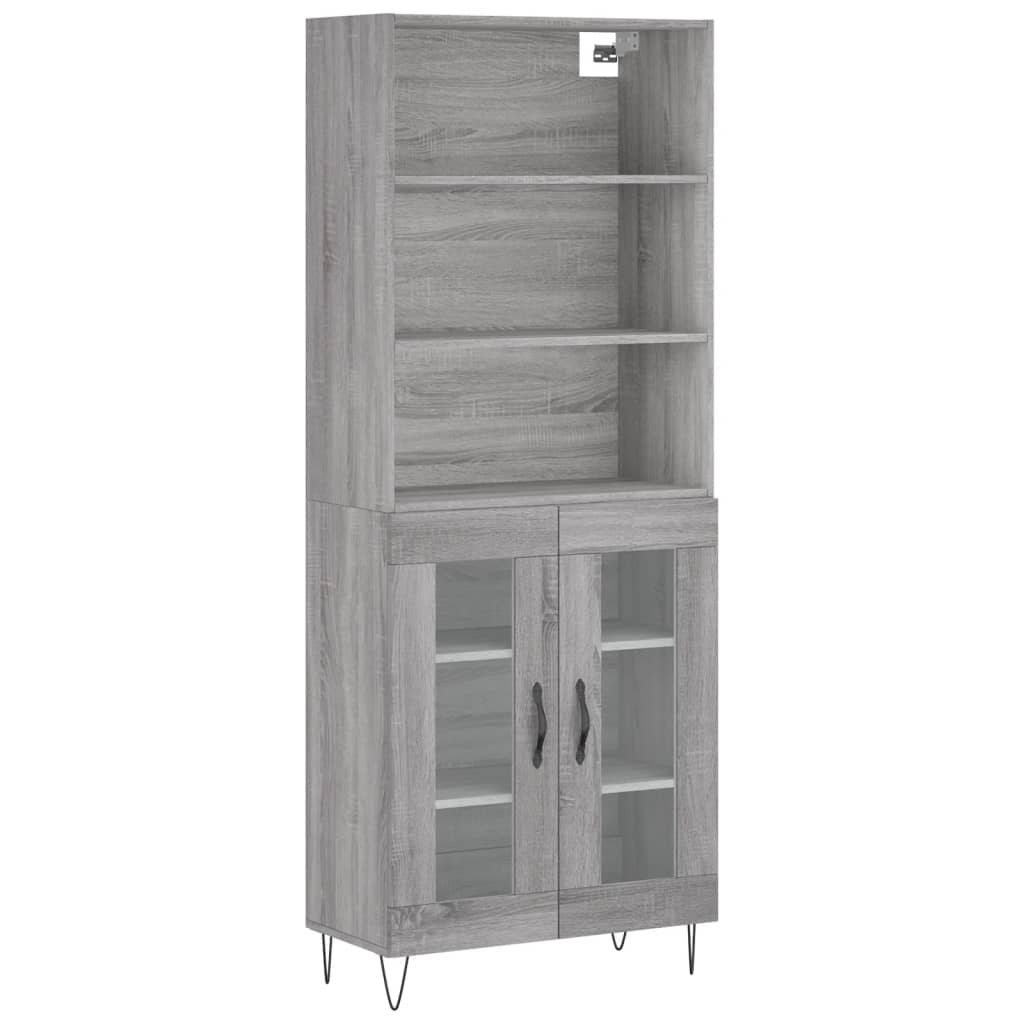 Armário alto - bufete - móvel de apoio 69,5x34x180 cm derivados de madeira sonoma cinza pt1059