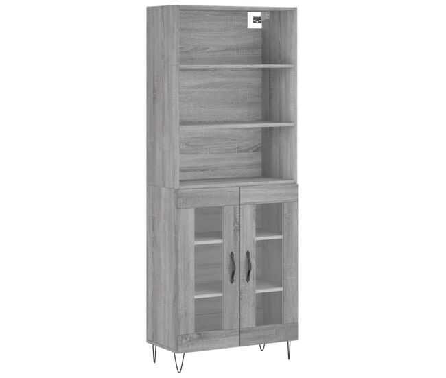 Armário alto - bufete - móvel de apoio 69,5x34x180 cm derivados de madeira sonoma cinza pt1059