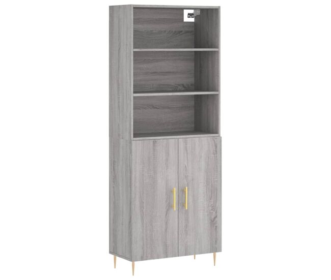 Armário alto - bufete - móvel de apoio 69,5x34x180 cm derivados de madeira sonoma cinza pt1056
