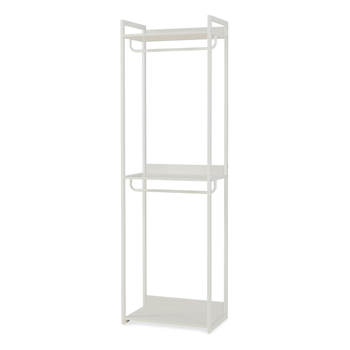 Bengaleiro de pé jässaatka 2 varões 3 prateleiras aço 200x61x40 cm cinzento [en.casa]