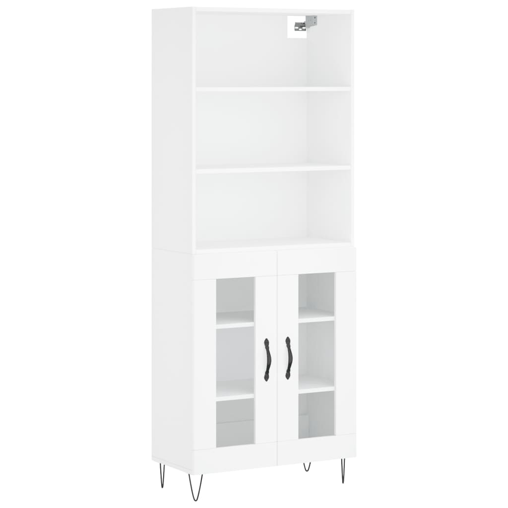 Armário alto - bufete - móvel de apoio 69,5x34x180 cm derivados de madeira branco pt625