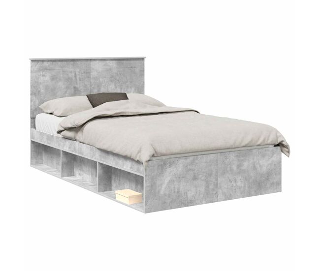 Estrutura de cama de casal moderno com cabeceira concreto 120 x 200 cm