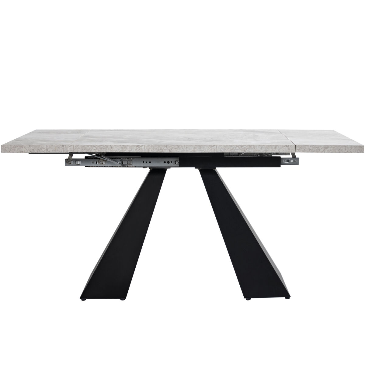 Mesa extensível telescópica 99-159×74 cm - design flexível e economiza espaço - cinza