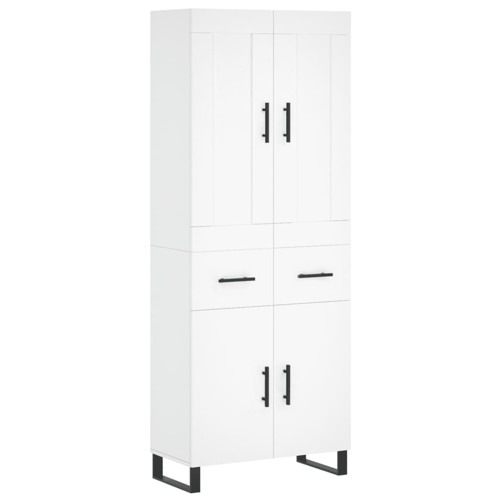 Armário alto - bufete - móvel de apoio 69,5x34x180 cm derivados de madeira branco pt731