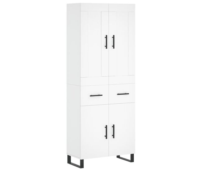Armário alto - bufete - móvel de apoio 69,5x34x180 cm derivados de madeira branco pt731
