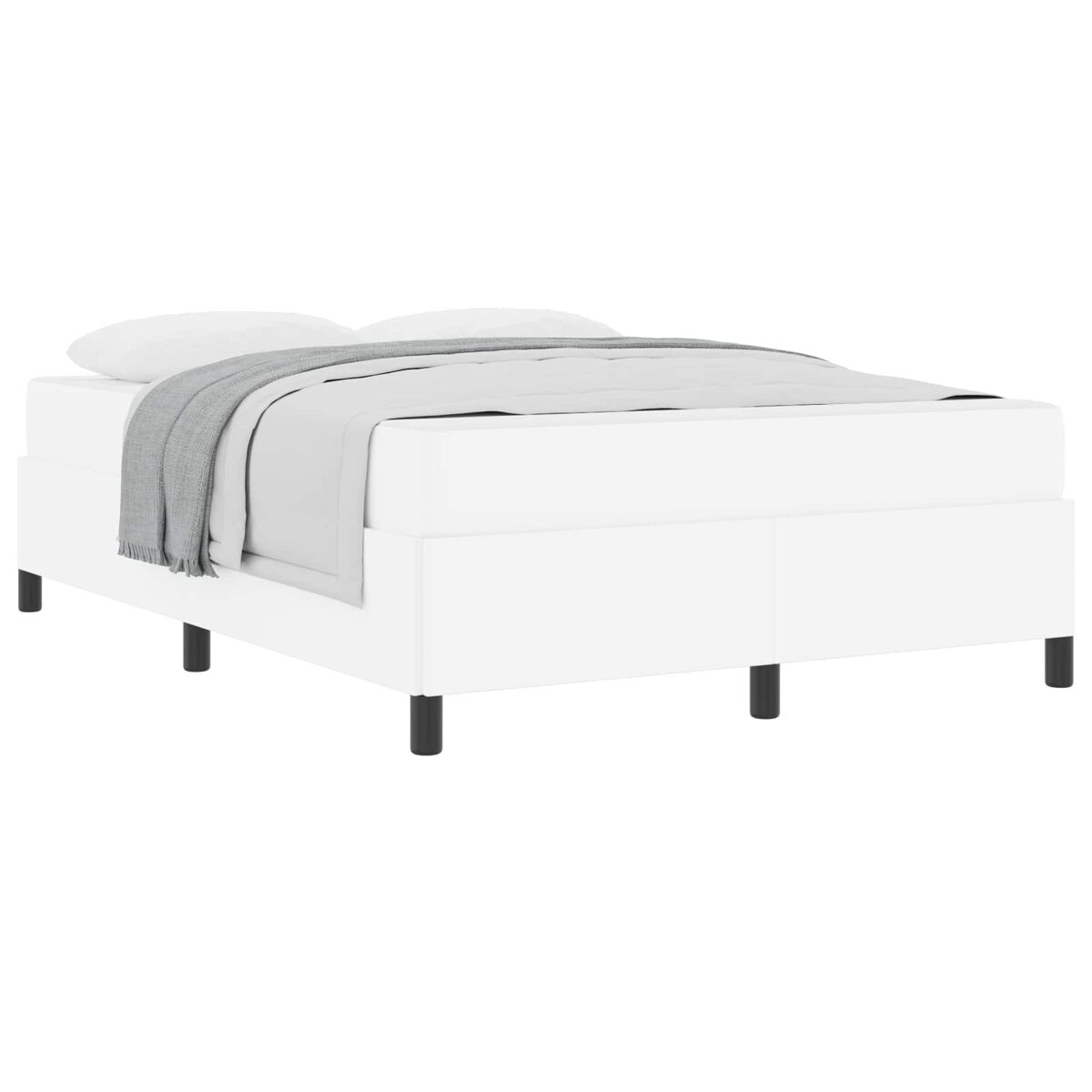 Estrutura da cama de casal moderno com colchão - branco 140 x 190 cm tecido