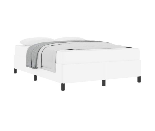 Estrutura da cama de casal moderno com colchão - branco 140 x 190 cm tecido