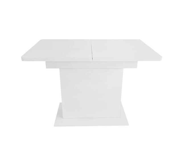 Mesa extensível + retangular - com arrumação, multifuncional, em ferro, branca