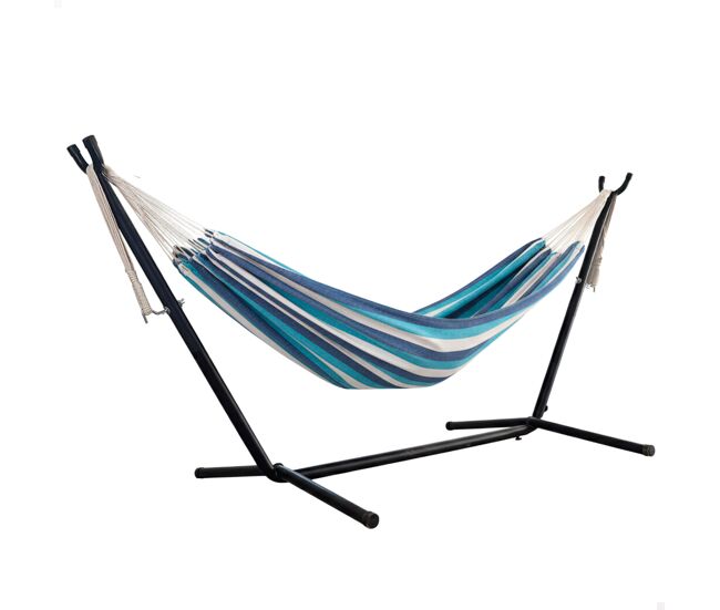 Aktive rede de acampamento em tecido com estrutura metálica 260x108x102 cm