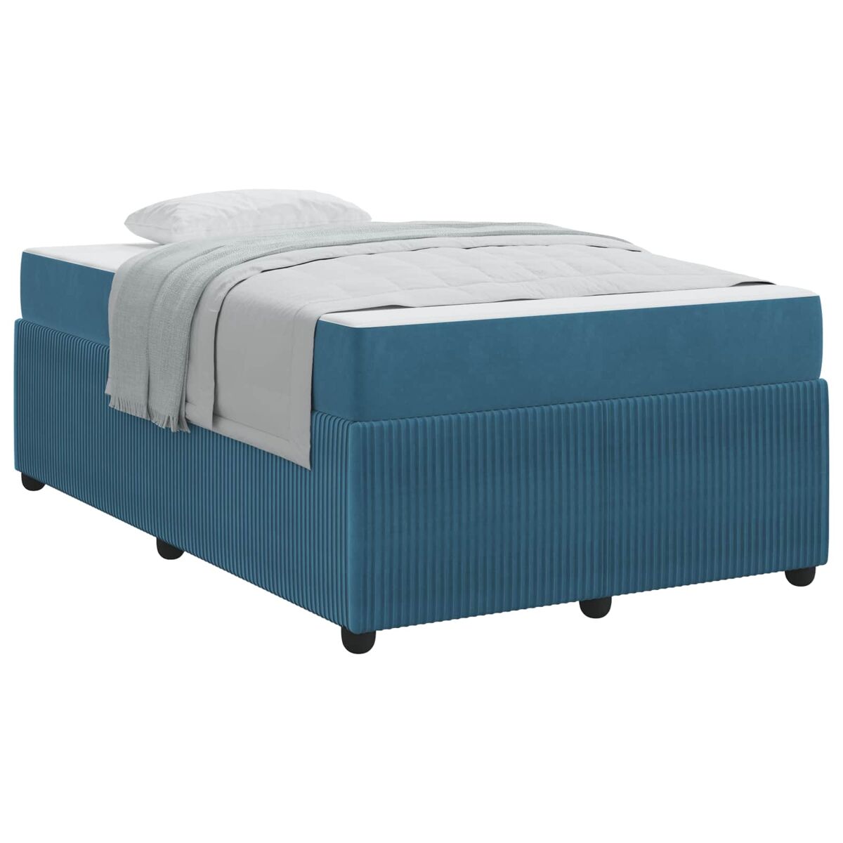 Estrutura da cama de casal moderno com colchão - azul 120 x 190 cm tecido