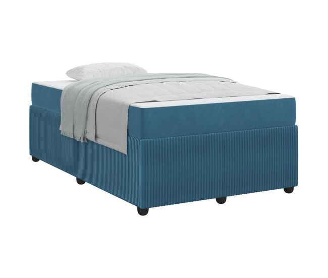 Estrutura da cama de casal moderno com colchão - azul 120 x 190 cm tecido