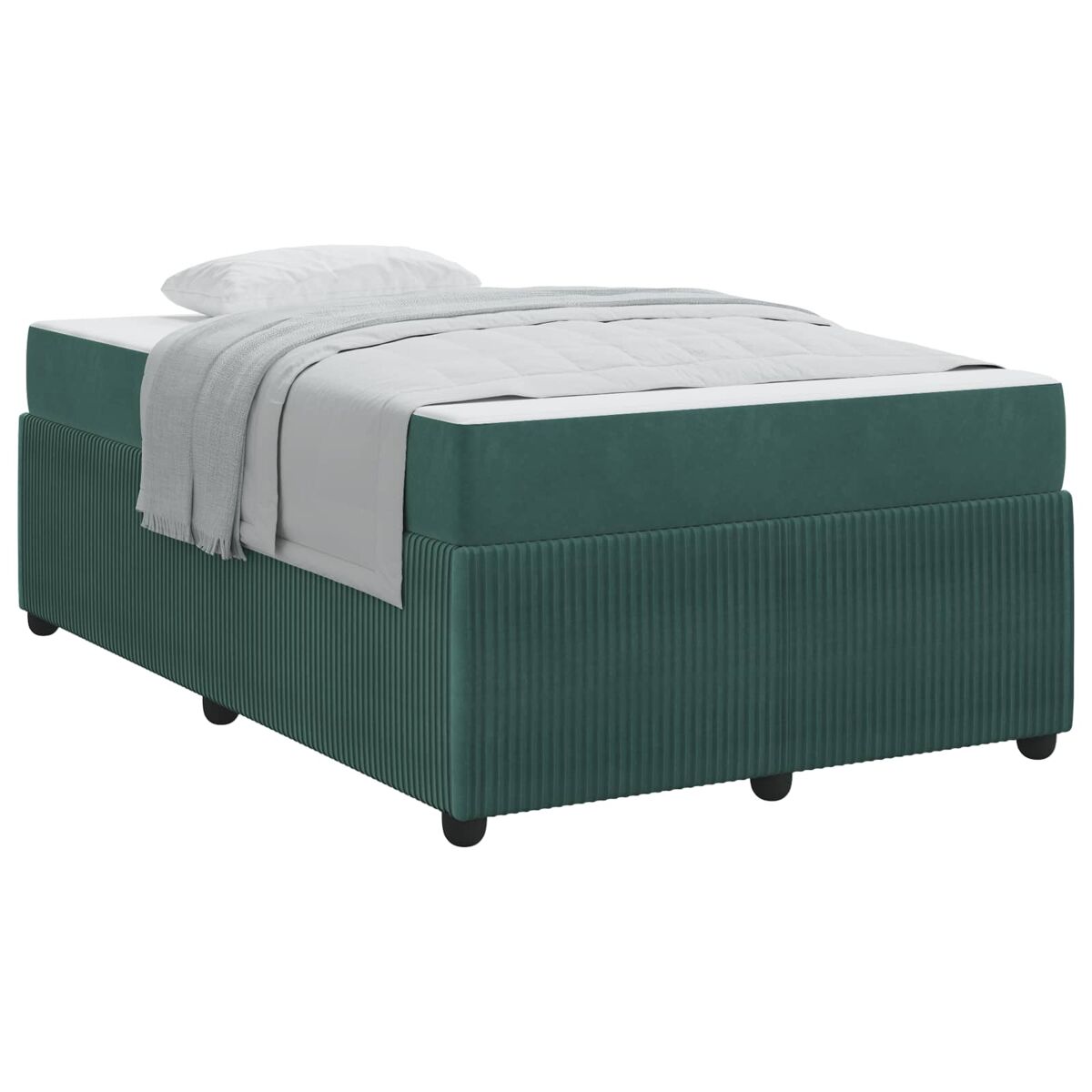 Estrutura da cama de casal moderno com colchão verde escuro 120 x 190 cm tecido