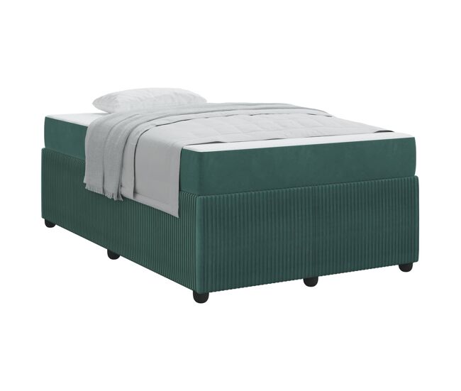 Estrutura da cama de casal moderno com colchão verde escuro 120 x 190 cm tecido