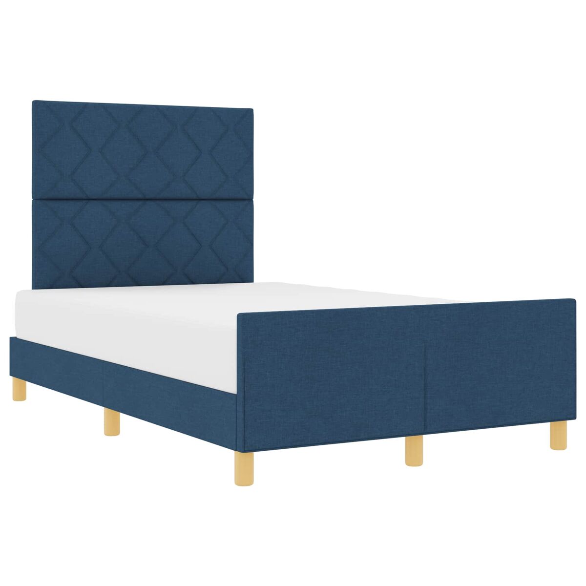 Estrutura da cama de casal simple com cabeceira azul 120 x 190 cm tecido