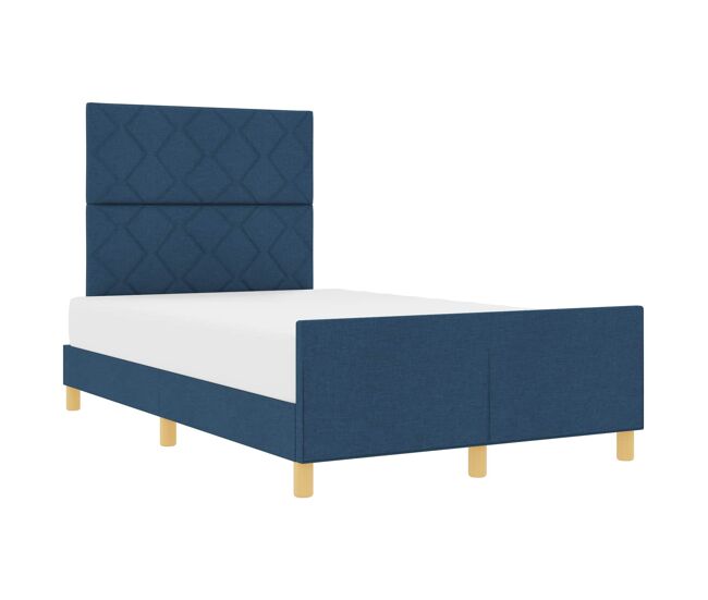 Estrutura da cama de casal simple com cabeceira azul 120 x 190 cm tecido