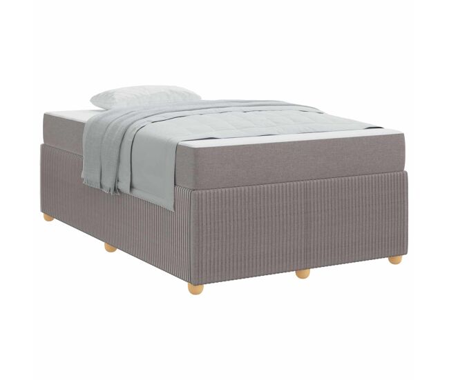 Estrutura de cama de casal cinzento-acastanhado 120 x 200 cm tecido