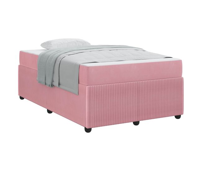 Estrutura da cama de casal moderno com colchão rosa 120 x 190 cm tecido