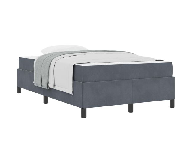 Estrutura da cama de casal moderno com colchão cinza escuro 120 x 190 cm tecido
