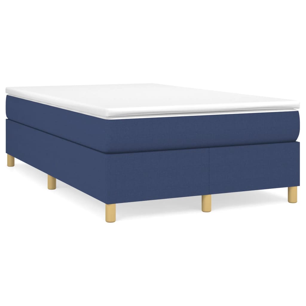 Estrutura de cama de casal moderno com molas 120x200 cm tecido azul