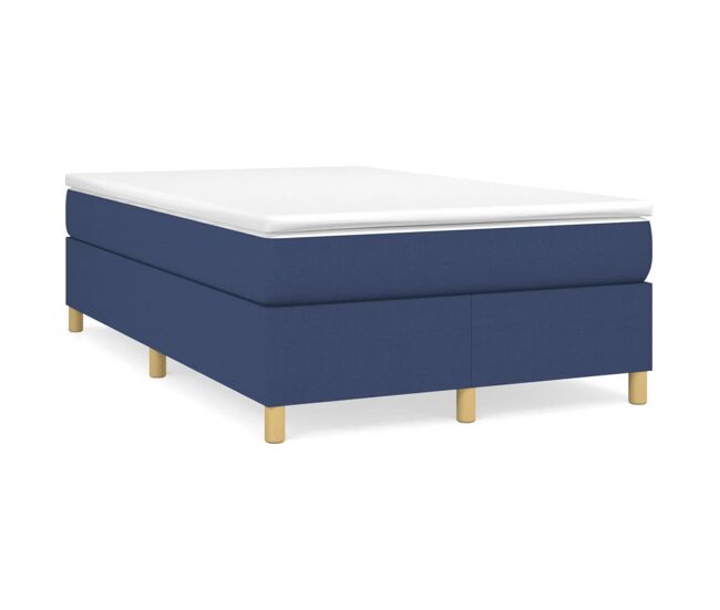 Estrutura de cama de casal moderno com molas 120x200 cm tecido azul