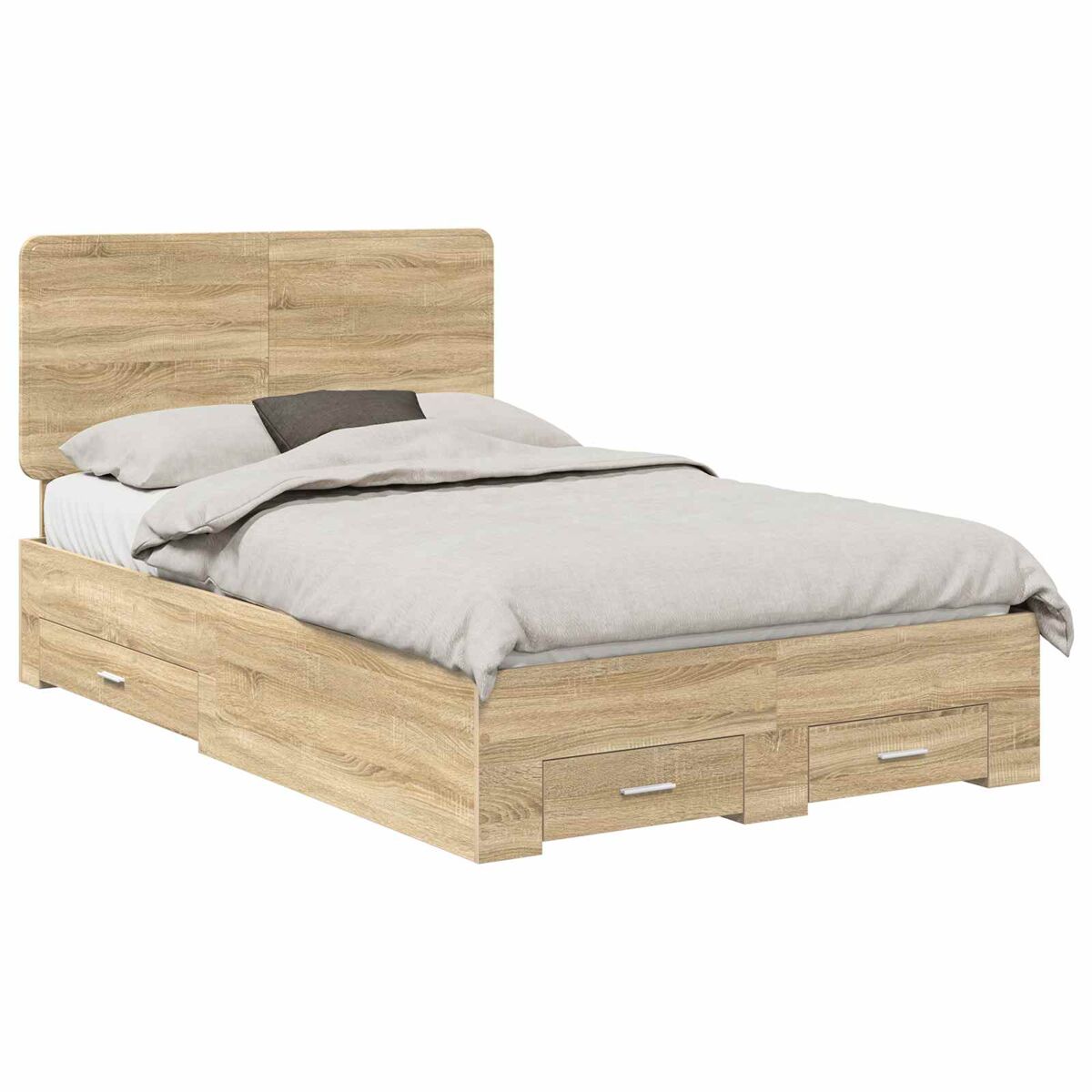 Estrutura da cama de casal moderno com cabeceira carvalho sonoma 120 x 200 cm