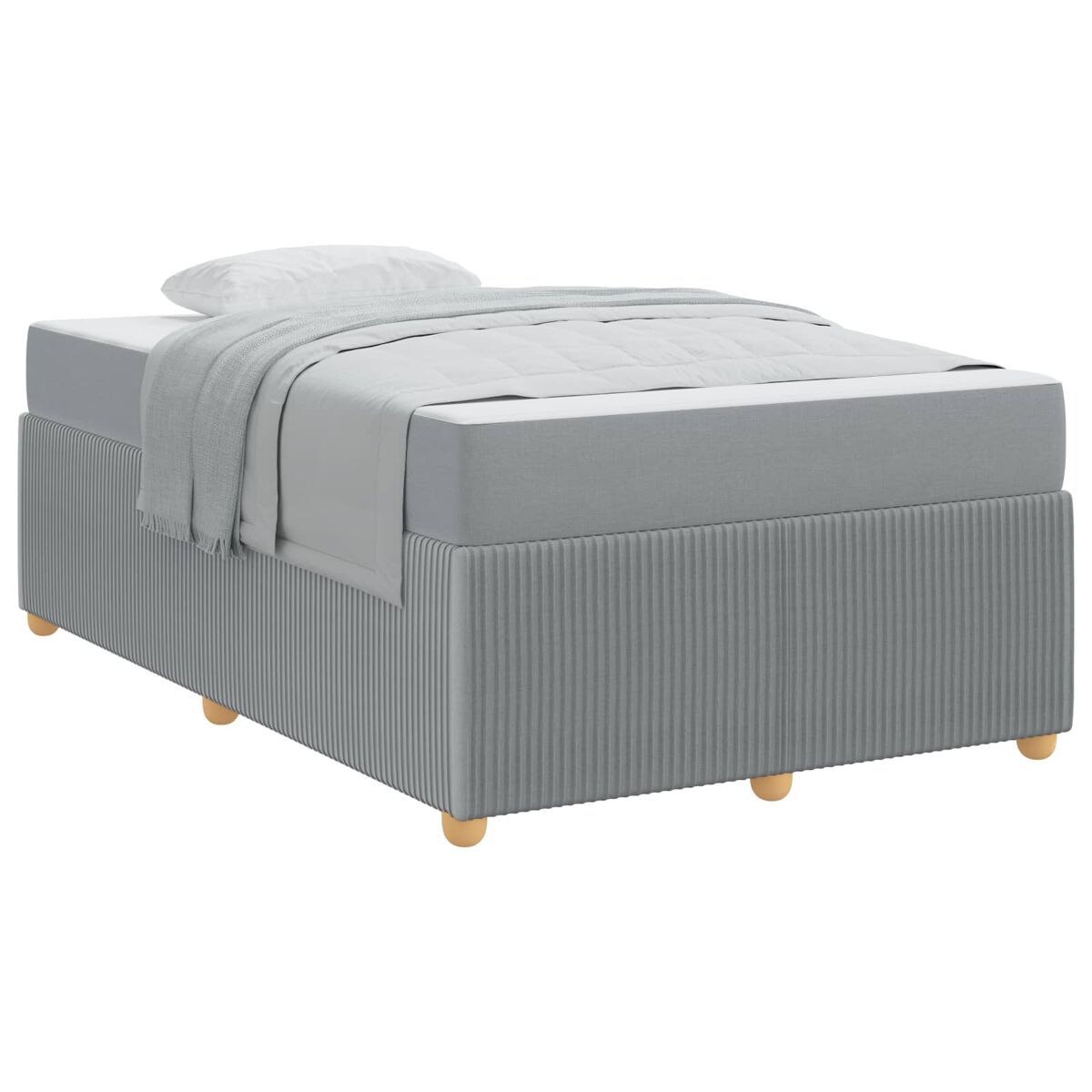 Estrutura de cama de casal simple - cinzento-claro 120 x 200 cm tecido