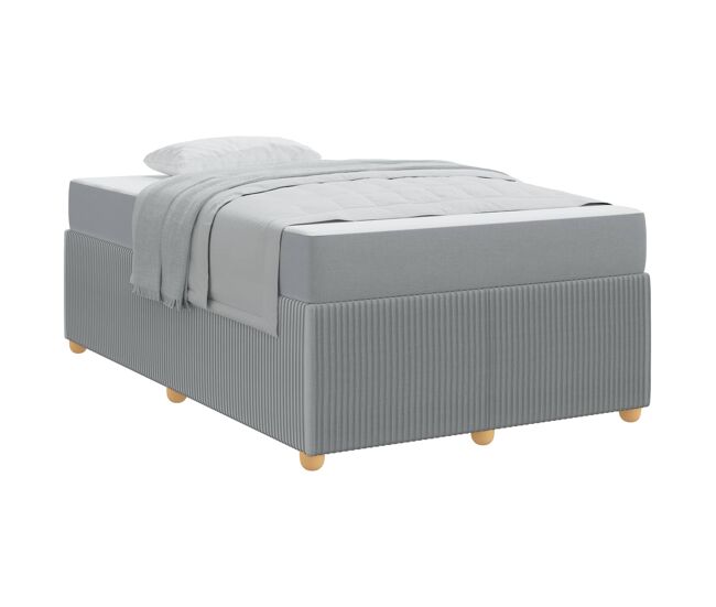 Estrutura de cama de casal simple - cinzento-claro 120 x 200 cm tecido
