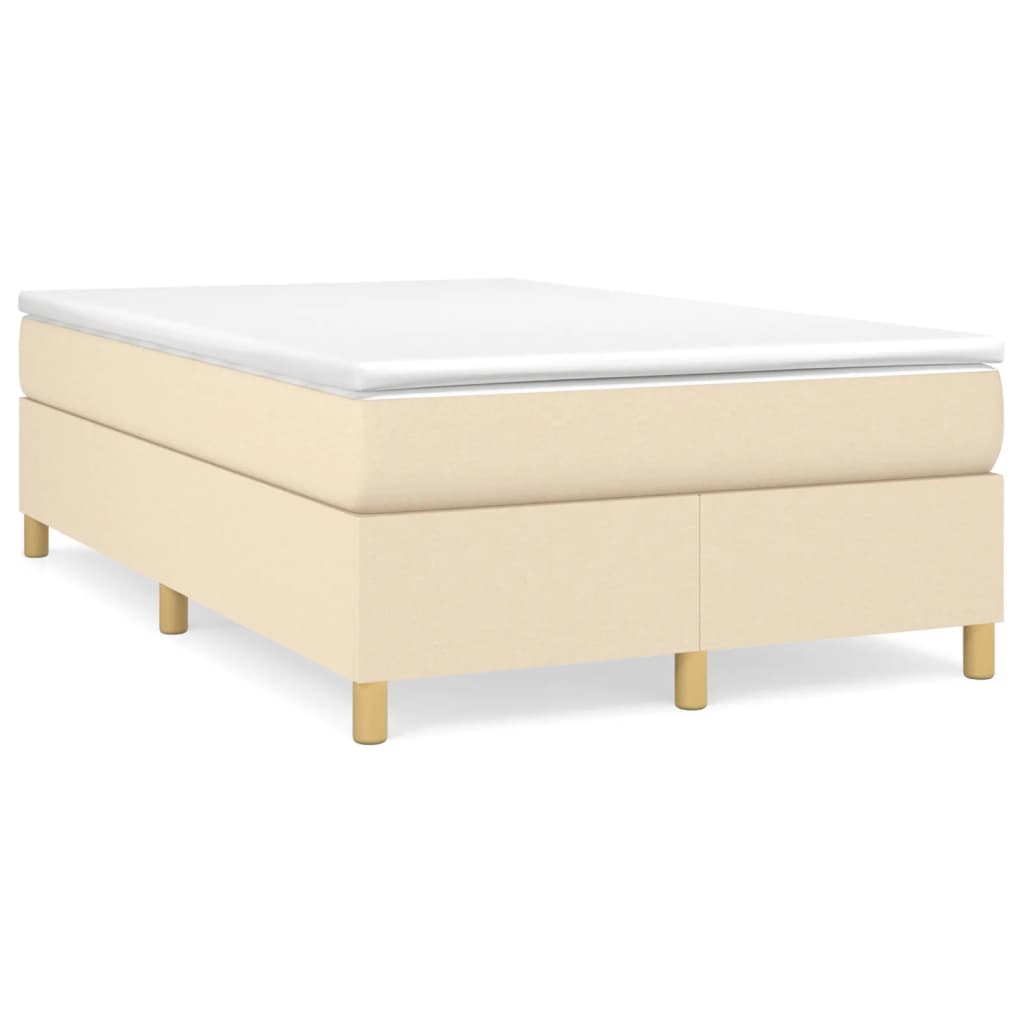 Estrutura de cama de casal moderno com molas 120x200 cm tecido cor creme