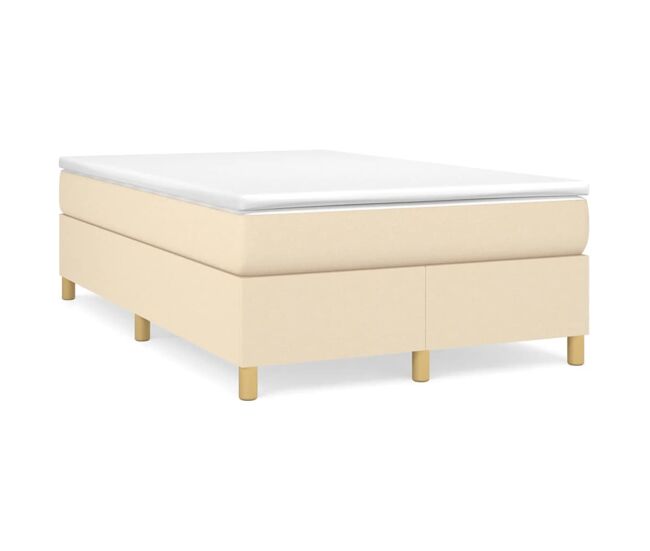 Estrutura de cama de casal moderno com molas 120x200 cm tecido cor creme