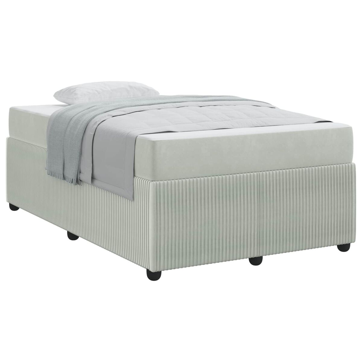 Estrutura de cama de casal simple - cinzento-claro 120 x 190 cm tecido