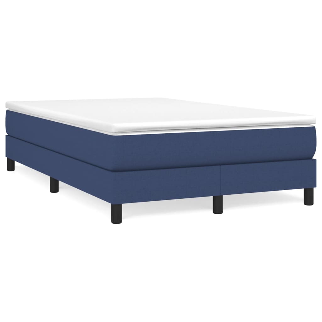 Estrutura de cama de casal moderno com molas 120x200 cm tecido azul