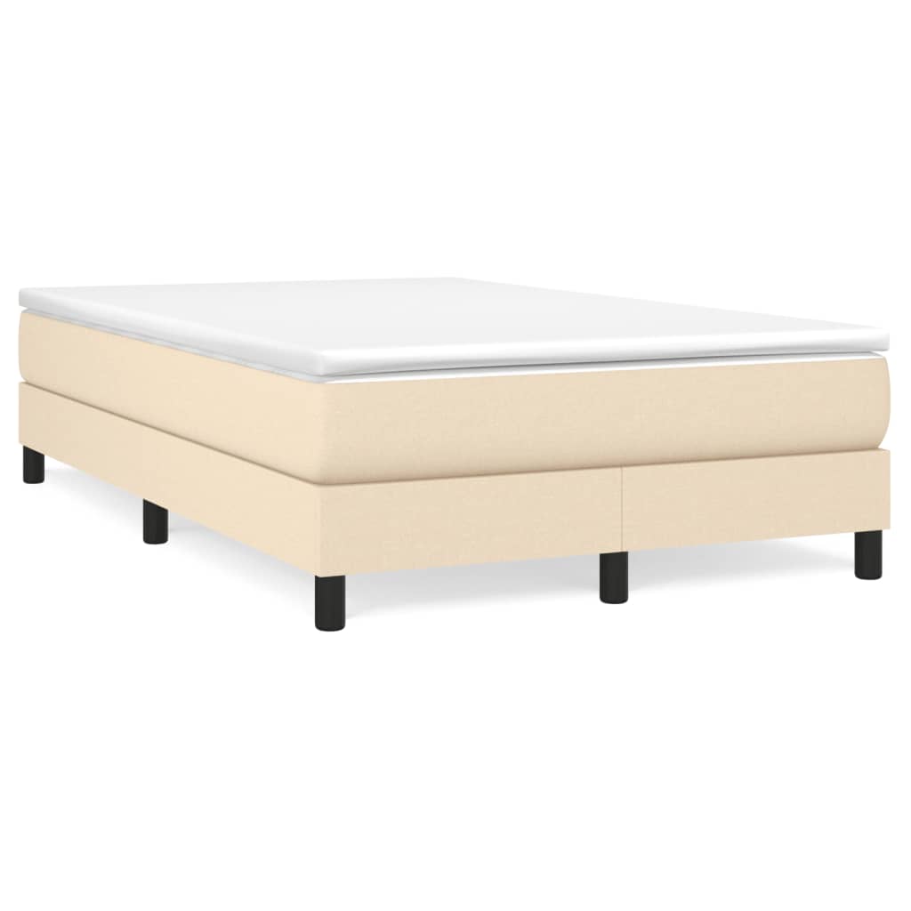 Estrutura de cama de casal moderno com molas 120x200 cm tecido cor creme