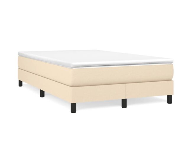 Estrutura de cama de casal moderno com molas 120x200 cm tecido cor creme