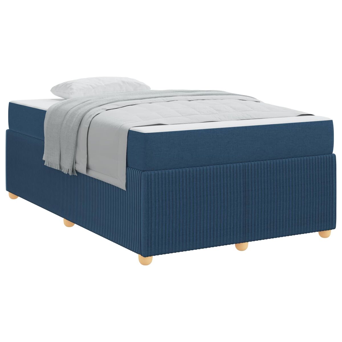 Estrutura da cama de casal moderno com colchão - azul 120 x 200 cm tecido