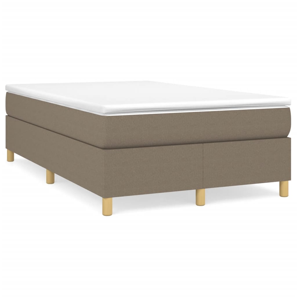 Estrutura de cama de casal moderno com molas sem colchão 120x200 cm tecido cinza-acastanhado